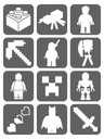 Шаблоны тату с блестками Lego, Minecraft Small