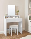 Toaletný stolík s obdĺžnikovým zrkadlom police zásuvky moderný 80 x 40 x 140 cm Hĺbka nábytku 40 cm