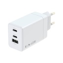 Быстрое сетевое зарядное устройство 2xUSB C + USB GAN 65 Вт