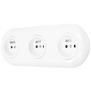 Три одиночные розетки в стиле ретро в белой рамке в стиле лофт.