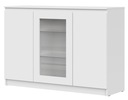 KOMODA SZAFKA WITRYNA BIAŁA 3 DRZWI SZKŁO 135cm 3d STERN T-14 Meble-Craft