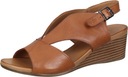 Dámske sandále PIAZZA 910232 komfort koža hnedá koturn