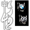 НАКЛЕЙКА ДЬЯВОЛ ДЬЯВОЛ ХРОМИРОВАННЫЙ ЗНАК ТЮНИНГА