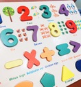 Skladačka čísla učenie počítanie drevená Montessori vzdelávacia tabuľa Materiál drevo