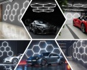 PHARE 14X HEXAGON LED PLASTER MIODU ÉCLAIRAGE PANNEAU WARSZTAT GARAZ KITphoto 12