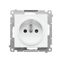 SIMON 55 ОДИНАРНАЯ РОЗЕТКА С ЗАЗЕМЛЕНИЕМ И ЖАЛЮЗИ, МАТОВЫЙ БЕЛЫЙ