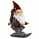 ФИГУРКА САНТА-КЛАУСА ЛЫЖНЫЙ, забавная, высота 14 см.