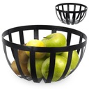 Металлическая кухонная корзина для фруктов и овощей черная, 25 см.