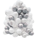 НАБОР воздушных шаров из бело-серебряной гирлянды из воздушных шаров с конфетти, 50 шт.