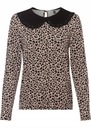 CENTKI LEOPARDA CZARNO BEŻOWY 36/38 1O4K24 BONPRIX SHIRT W Dekolt okrągły