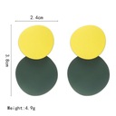 Серьги-кольца в стиле ретро желто-зеленые 38мм