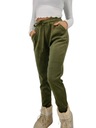 Dámske nohavice Zateplené Kožušinou Hrubé Teplé S VYSOKOU KONŠTRUKCIOU THERMO Dominujúca farba zelená