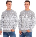SZARY JASNY MĘSKI NORWESKI ŚWIĄTECZNY SWETER XXL