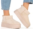 БЕЖЕВЫЕ БОТИНКИ НА УТЕПЛЕННОЙ ПЛАТФОРМЕ 40