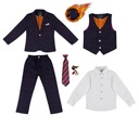 Zamatový chlapčenský oblek, 6-dielny 2D7 Stav balenia originálne