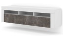 MORENO 160 белый матовый шкаф под ТВ/темный бетон