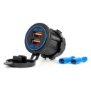 ХВІРТКА ЗАРЯДНИЙ ПРИСТРІЙ АВТОМОБІЛЬНА DO ПОЗИЦІЯ 2XUSB QC3.0 12V 24V + ЗАГЛУШКА  (16726878960) фото min 6