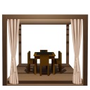 ZASŁONA OGRODOWA DO ALTANY 155X220 - BEŻ PRZELOTKA