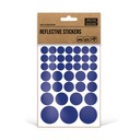 КРУГЛЫЕ синие светоотражающие наклейки на велосипед и шлем