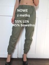 V by Very ľanové nohavice 55% ľanové milície cargo khaki 8 36 S NEW