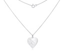 Strieborný náhrdelník s puzdrom na fotografie srdce + gravír pr.925 d.50 cm Značka Tessoria
