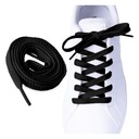 Плоские хлопковые шнурки, черные, 120 см.
