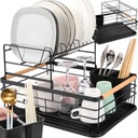 ДВУХУРОВНЕВАЯ СУШИЛКА ПОСУДЫ СУШИЛКА ДЛЯ СТОЛОВЫХ ПРИБОРОВ С ДЕРЕВЯННЫМИ РУЧКАМИ