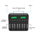 Быстрое зарядное устройство с ЖК-дисплеем и USB на 8 слотов 8*AA 8*AA, 4*C, 4*D батареи