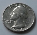 USA - 25 CENTÓW QUARTER DOLLAR LIBERTY 1968 r. (2)