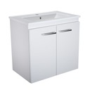 Подвесной шкафчик для ванной комнаты с умывальником, белый матовый 60