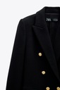 wełniany płaszcz z metalowymi guzikami Zara M 38 Wzór dominujący bez wzoru