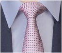 Мужской розовый жаккардовый галстук в горошек GREG g146