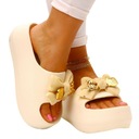 ТАПОЧКИ ЖЕНСКИЕ БЕЖЕВЫЕ ТАПОЧКИ УДОБНЫЕ НА ПЛАТФОРМЕ СВЕТЛОЕ ОТДЕЛЕНИЕ