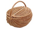 ПЛЕТЕНАЯ КОРЗИНА ДЛЯ ПИКНИКА, КРУГЛАЯ - ЭЛЕГАНТНАЯ