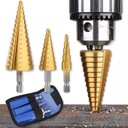 СВЕРЛА СТУПЕНЧАТЫЕ СВЕРЛА 3 ПРЕДМЕТА ТИТАНОВЫЙ НАБОР 4-32 + КОРПУС