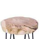 Drevená stolička s kovovými nohami Loft taburetka TEAK Scandi stolička 42cm Značka iná