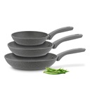 НАБОР ИНДУКЦИОННЫХ СКОВОРОД С АНТИПРИГАРНЫМ ПОКРЫТИЕМ, 3 шт., 20/24/28 см Серый Мрамор Konighoffer