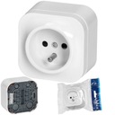 Gniazdo Pojedyncze Natynkowe z Bolcem Białe IP20 ORNO ToDo