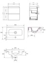 ZESTAW SZAFKA Z UMYWALKĄ 50 CERSANIT MODUO SLIM Głębokość mebla 34.5 cm