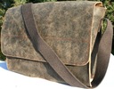 Pánska kožená taška cez rameno poštárka vintage poľsko výroba A4 bronz Dominujúca farba hnedá