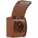 Одинарная герметичная розетка для поверхностного монтажа IP44