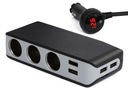 РАСПРЕДЕЛИТЕЛЬ ПРИКУРИВАТЕЛЯ, 4 USB-ВОЛЬТМЕТРА