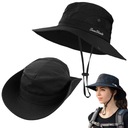 KAPELUSZ CZAPKA PRZECIWSŁONECZNA OSŁONA UV HAT BAWEŁNIANY REGULACJĄ CZARNY