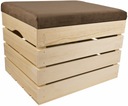 ДЕРЕВЯННЫЙ ПУФ, СОСНА ТРАНЗИТ, ЯЩИК С МЯГКОЙ ОБИВКОЙ
