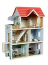ДЕРЕВЯННЫЙ КУКОЛЬНЫЙ ДОМ С ЛИФТОМ / 80см