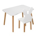 Detský stôl 52 x 70 cm biely, na hranie a učenie s výrezom, 3-7 rokov Zbierka stolik