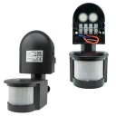 PIR датчик движения инфракрасный 300 Вт дальность макс 12 м черный регулируемый