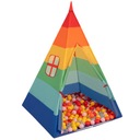 Индийская палатка ТИПИ, Домик для детей ВИГВАМ, разноцветная, 400 шариков SELONIS