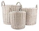 КОРЗИНА WICKER FLOWER POT POT BASKET natural boho серая крышка 3 шт.