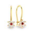 СЕРЬГИ С ЦВЕТАМИ НА ПЕТЛИ 585 ПРОБЫ